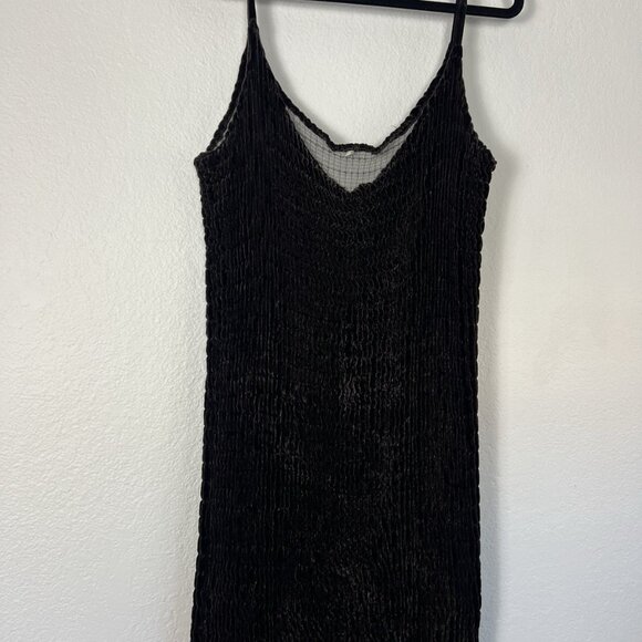 Vintage Brown Velvet Silk Art Deco Shirred Formal Dropped Waisted Gown Dress XL - Picture 14 of 15